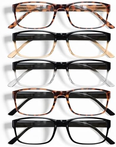0.5 Professional Reading Glasses for All Day - Computer Readers with Blue Light Protection - Value Pack
