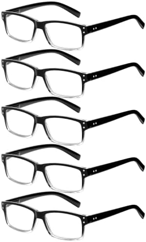 1.75 Reading Glasses 5 Pack Quality Readers for Men | Computer Readers, Cheaters, Blue Light Filter, Value Pack, Eye Glasses