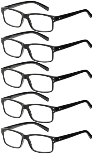 2.25 Reading Glasses 5 Pack Quality Readers for Men | Computer Readers, Cheaters, Blue Light Filter, Value Pack, Eye Glasses