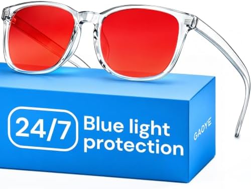 Blue Light Gaming & Computer Glasses - Clear Frame & Red Lenses